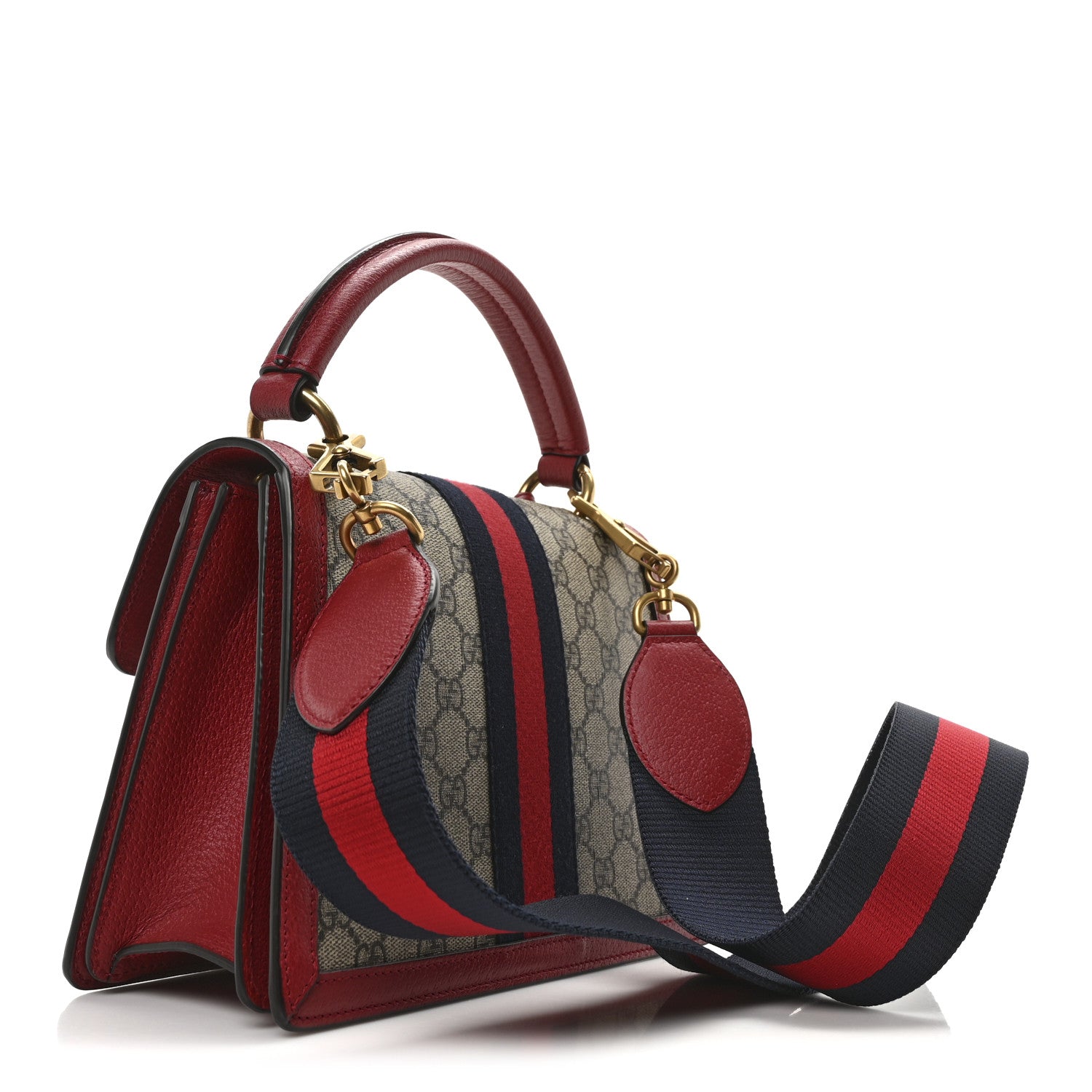 Gucci GG Supreme Monogram Small Queen Margaret Top Handle Bag Red 3 of 10