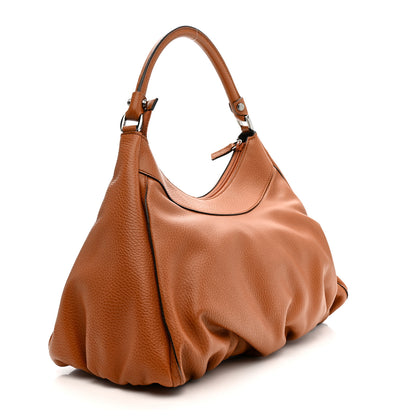Gucci Calfskin Large D Gold Ring Hobo Brown 3 of 10