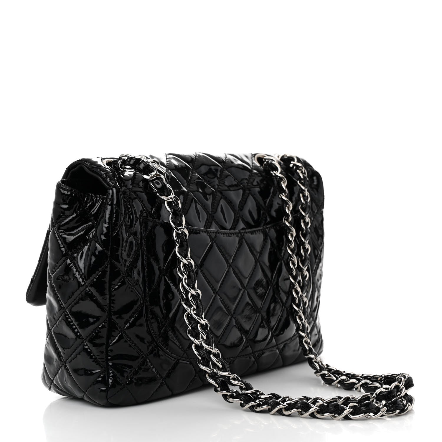 Chanel Patent Quilted Jumbo Single Flap Black 3 of 13