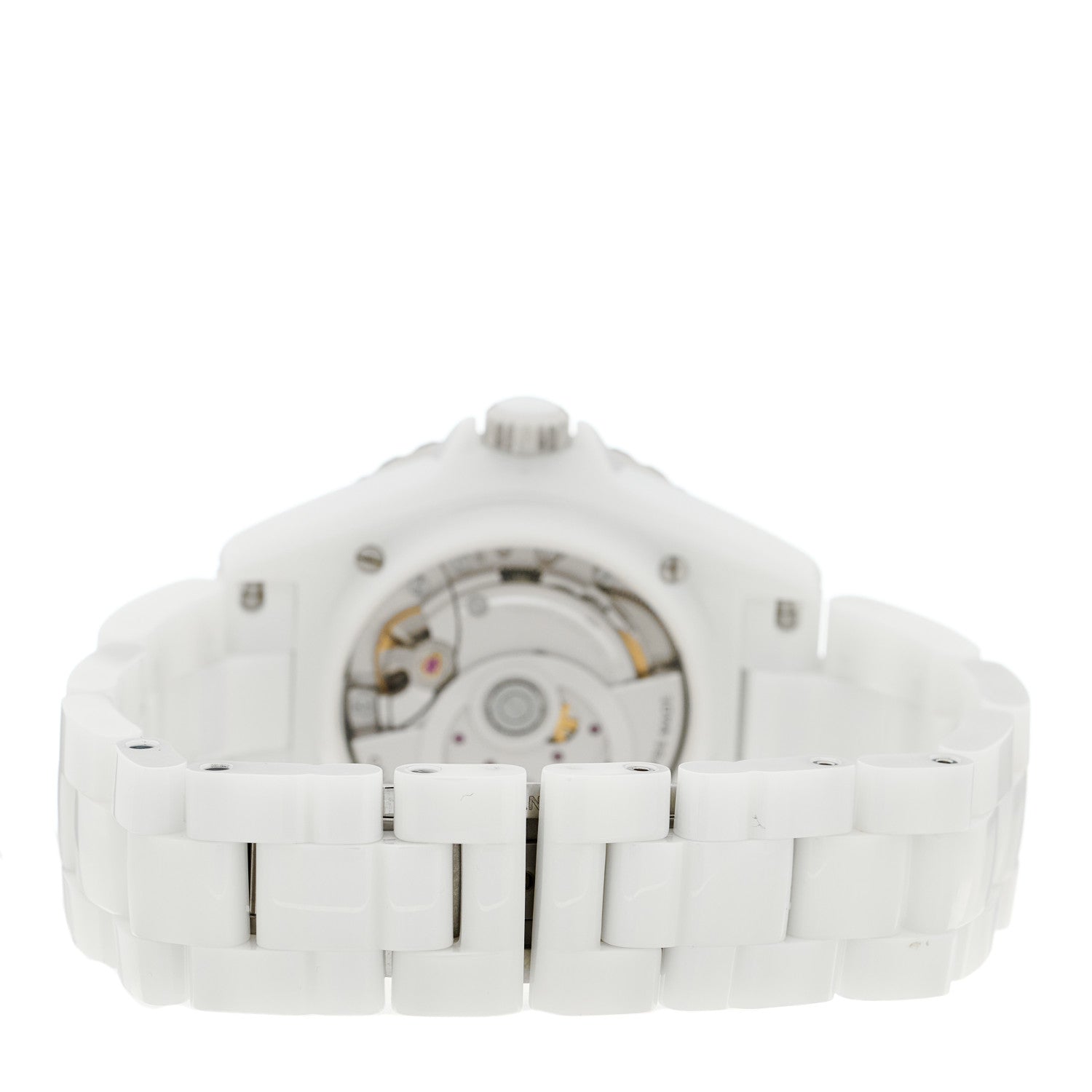 Chanel Stainless Steel Ceramic Diamond 38mm J12 Automatic Watch White 3 of 4