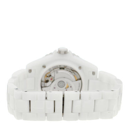 Chanel Stainless Steel Ceramic Diamond 38mm J12 Automatic Watch White 3 of 4