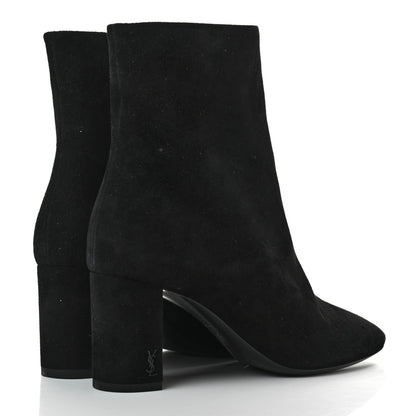 Saint Laurent Suede Loulou Ankle Zip Boot 37 Black 4 of 8