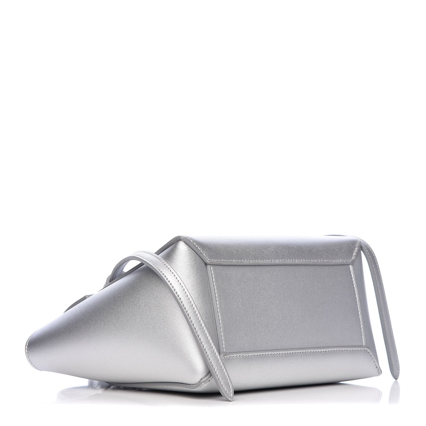 Laminated Calfskin Nano Belt Bag Silver