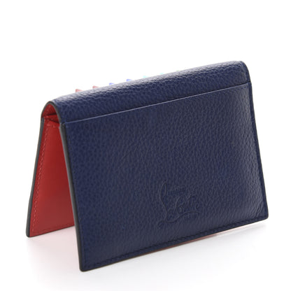Christian Louboutin Calfskin Spiked Sifnos Bi-Fold Wallet Blue 3 of 6