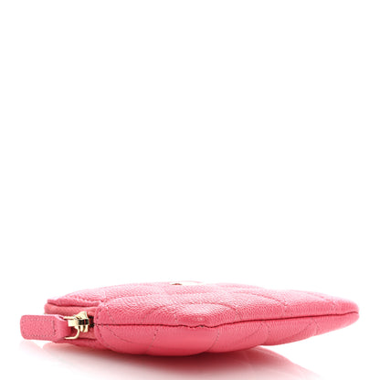 Chanel Caviar Quilted Zip Card Holder Wallet Pink 4 of 7