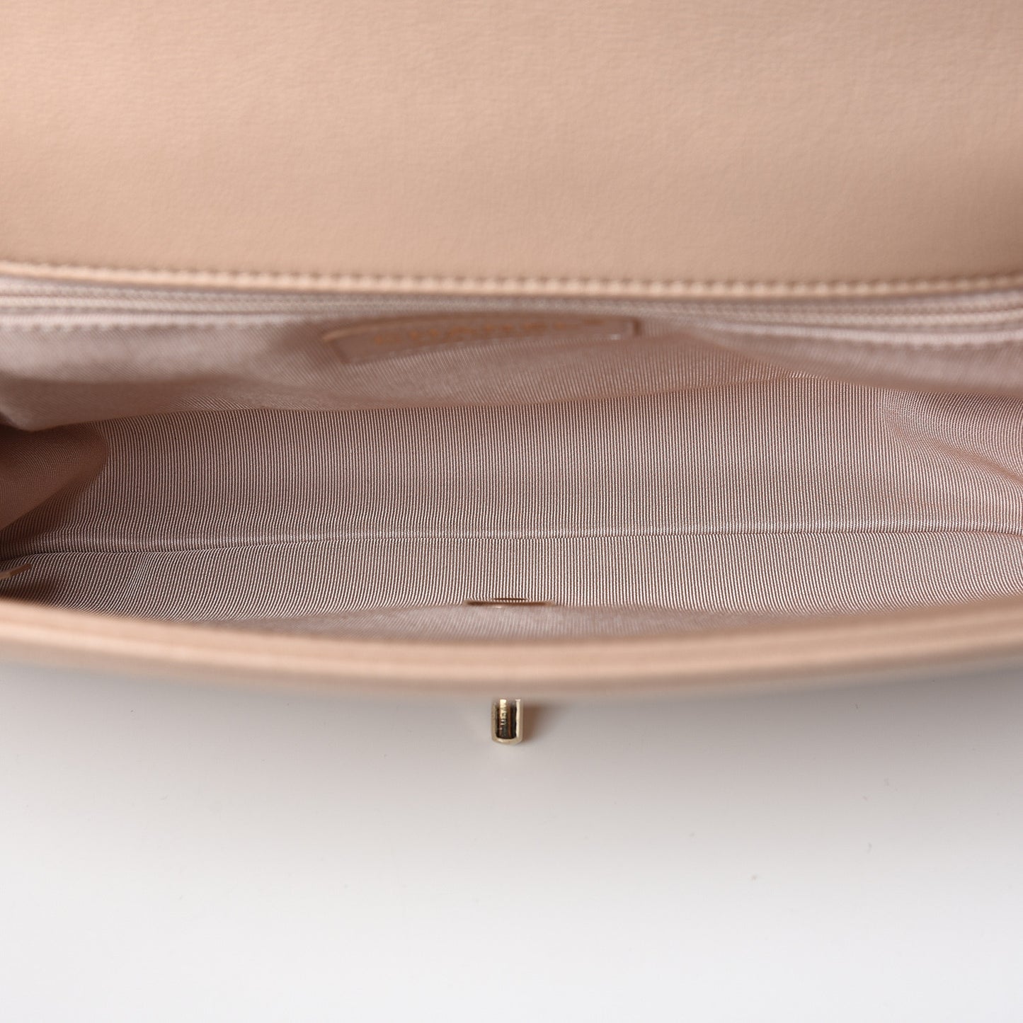 Caviar Quilted Large Studded Flap Beige