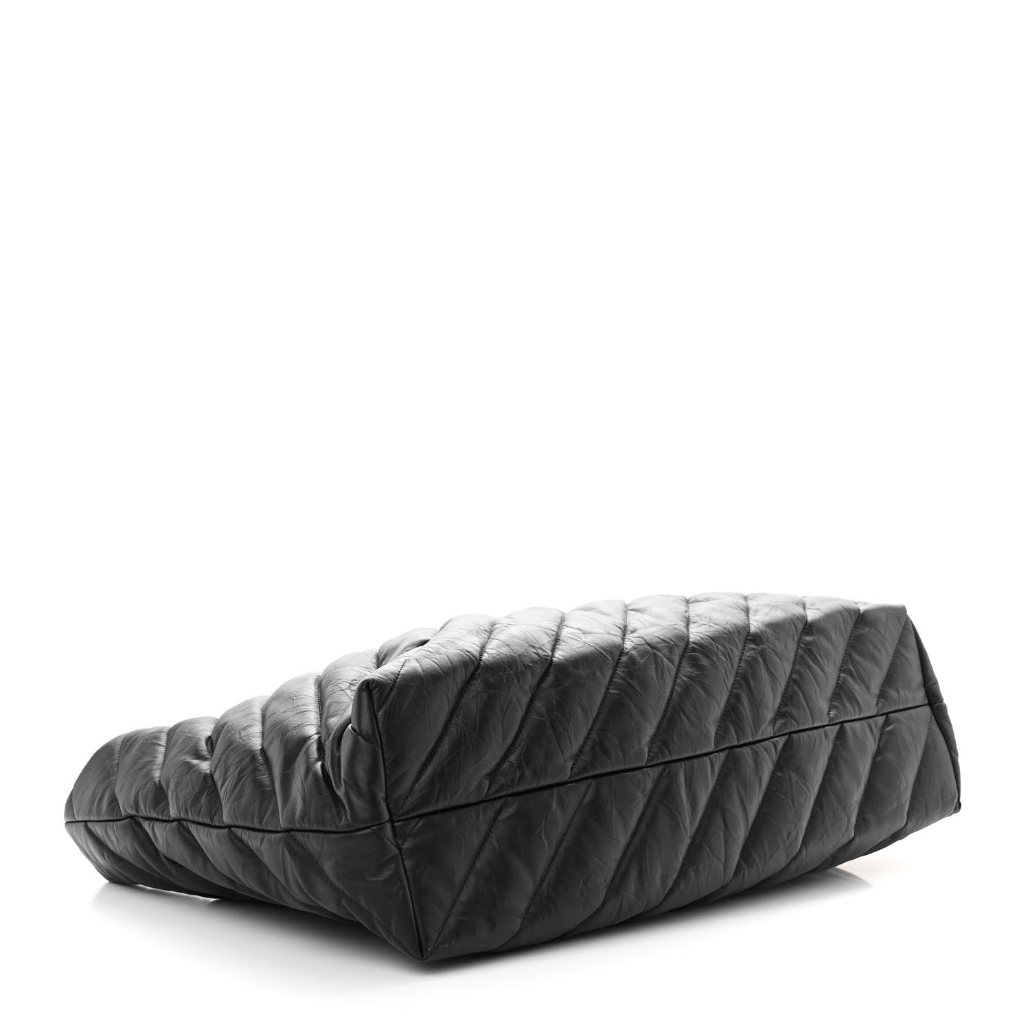 Balenciaga Crushed Calfskin Quilted Matte Black Hardware Large Crush Carry All Tote Bag Black 4 of 9