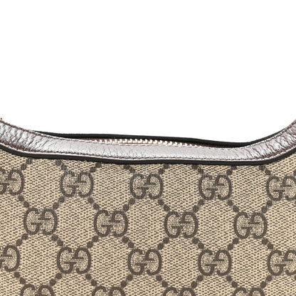 Gucci GG Supreme Monogram Textured Calfskin Web Mini Ophidia Half Moon Hobo Beige Ebony New Acero 15 of 21