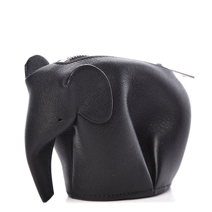 Loewe Calfskin Elephant Coin Purse Black 1 of 6