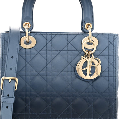 Christian Dior Lambskin Cannage Gradient Medium Lady Dior Blue 7 of 10