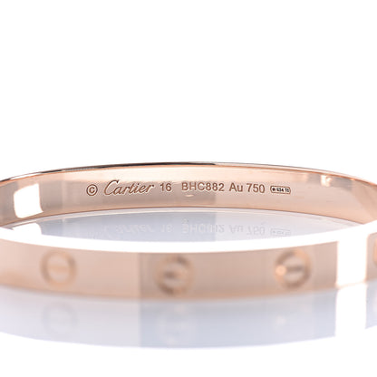 Cartier 18K Pink Gold LOVE Bracelet 16 4 of 7