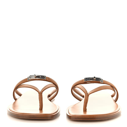 Hermes Calfskin Miss Sandals 38 Naturel 3 of 9