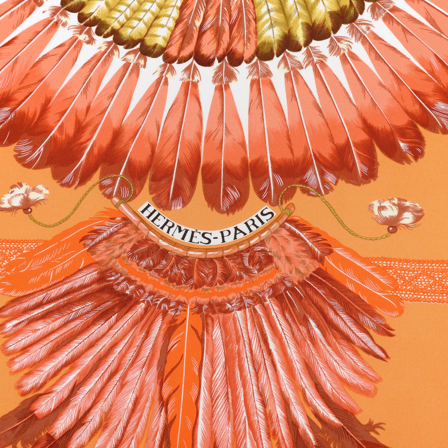 Silk Brazil Scarf 90 Mangue Corail Kaki