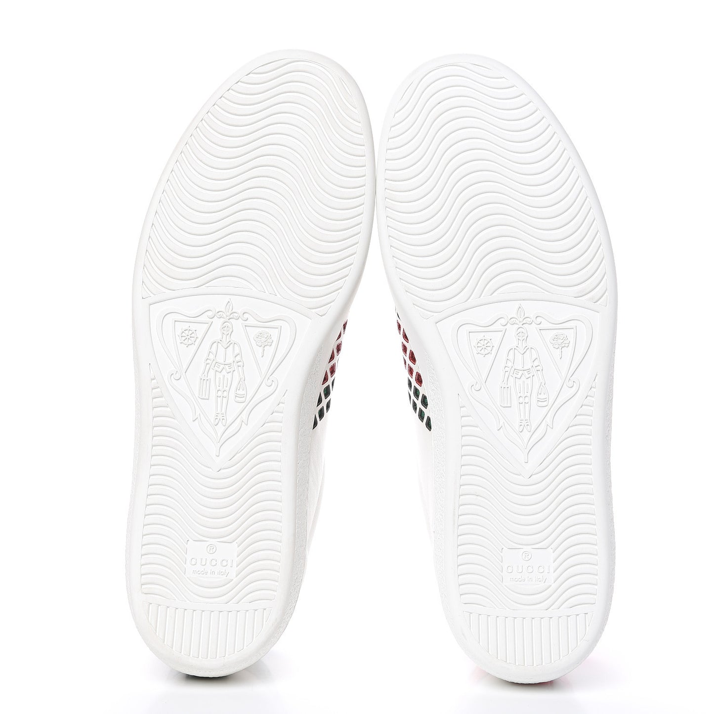 Calfskin Mens Ace Sneakers 10.5 White Green