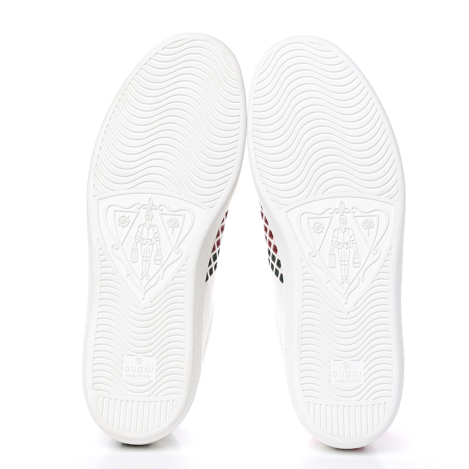 Gucci Calfskin Mens Ace Sneakers 10.5 White Green 5 of 11