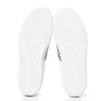 Gucci Calfskin Mens Ace Sneakers 10.5 White Green 5 of 11