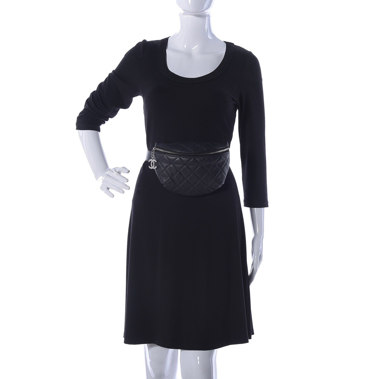Chanel Grained Calfskin Quilted Waist Belt Bag Black 2 of 14