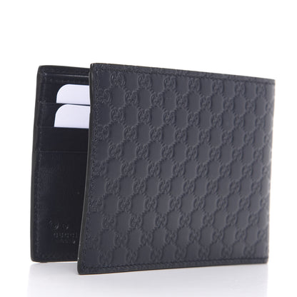 Gucci Microguccissima Bi-Fold Wallet Navy Blue 3 of 14