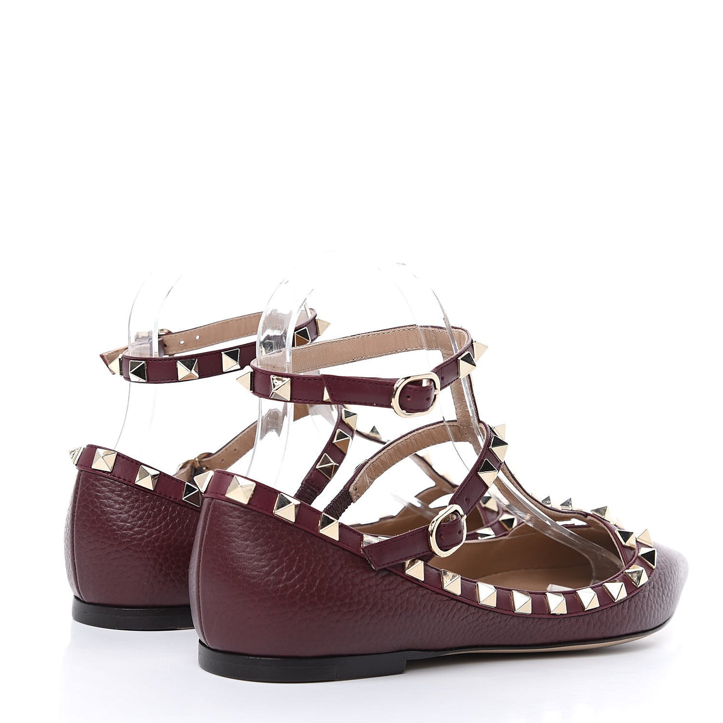 Nappa Rockstud Cage Ballerina Flats 37 Rubin