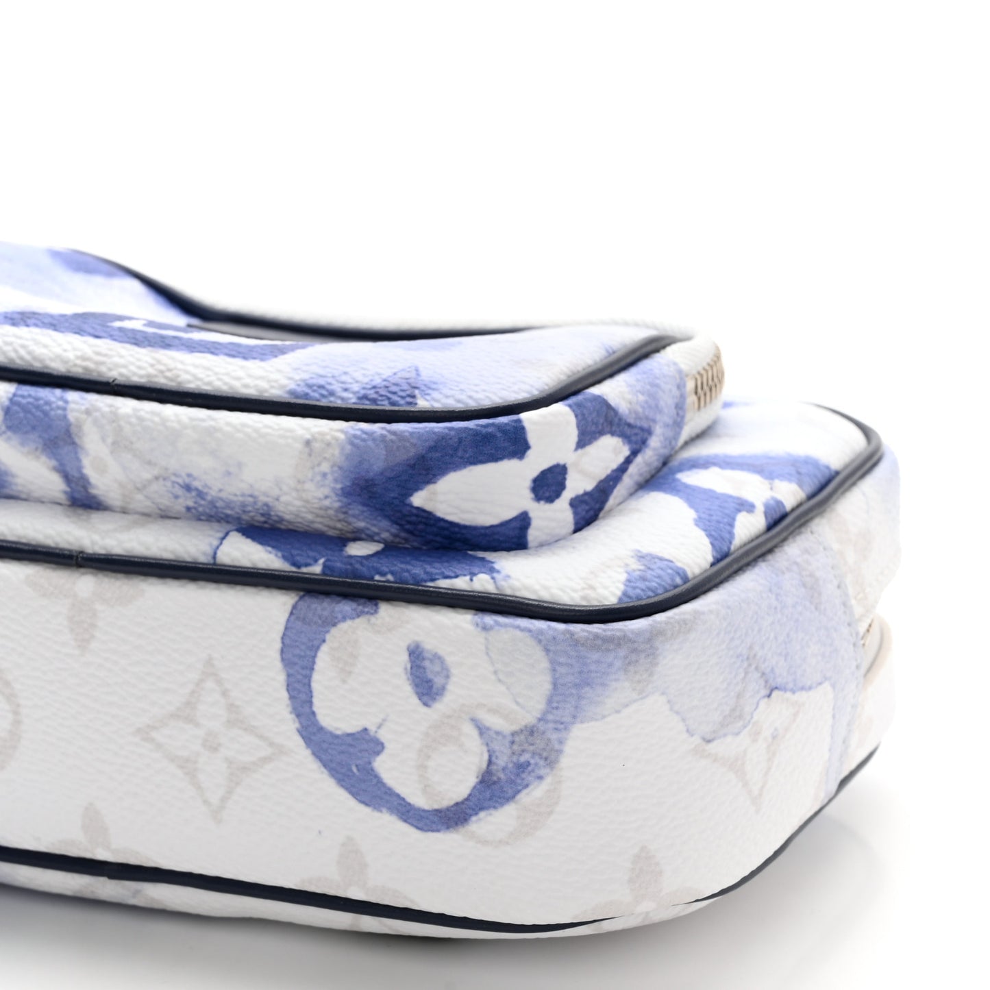 Monogram Watercolor Outdoor Pouch Blue