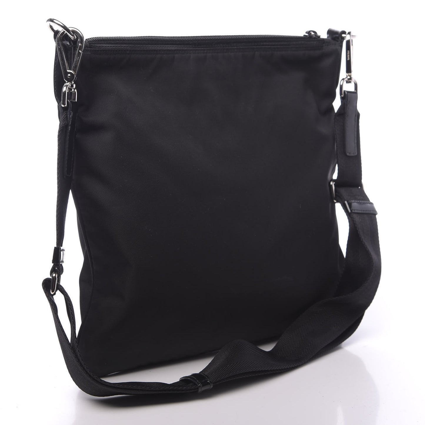 Nylon Vela Flat Messenger Bag Black
