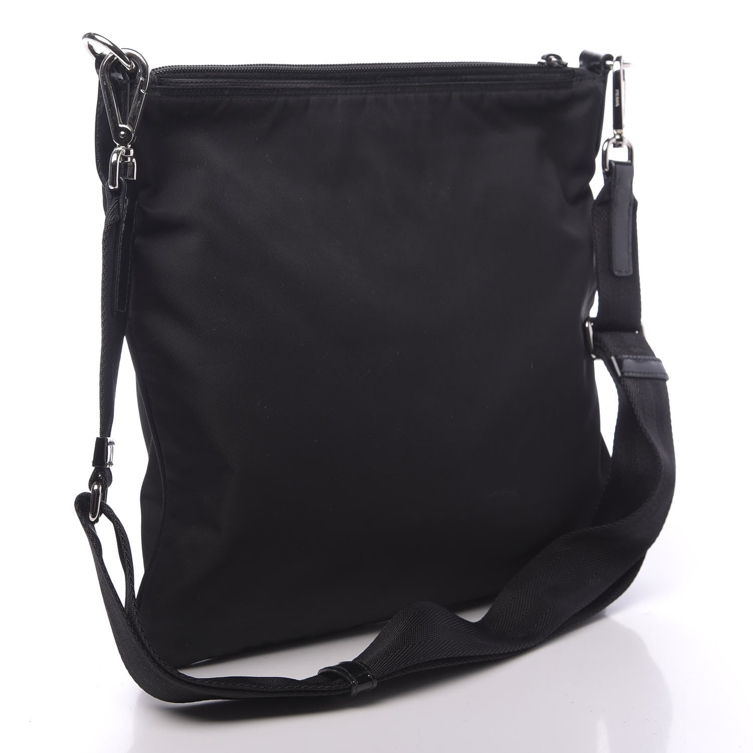 Prada Nylon Vela Flat Messenger Bag Black 2 of 8