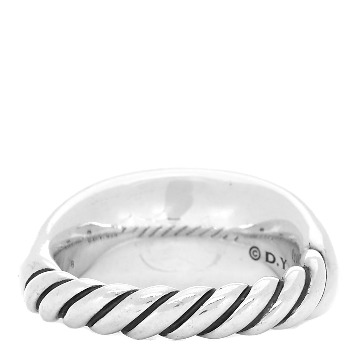David Yurman Sterling Silver Diamond Dome Ring 54 7 3 of 4