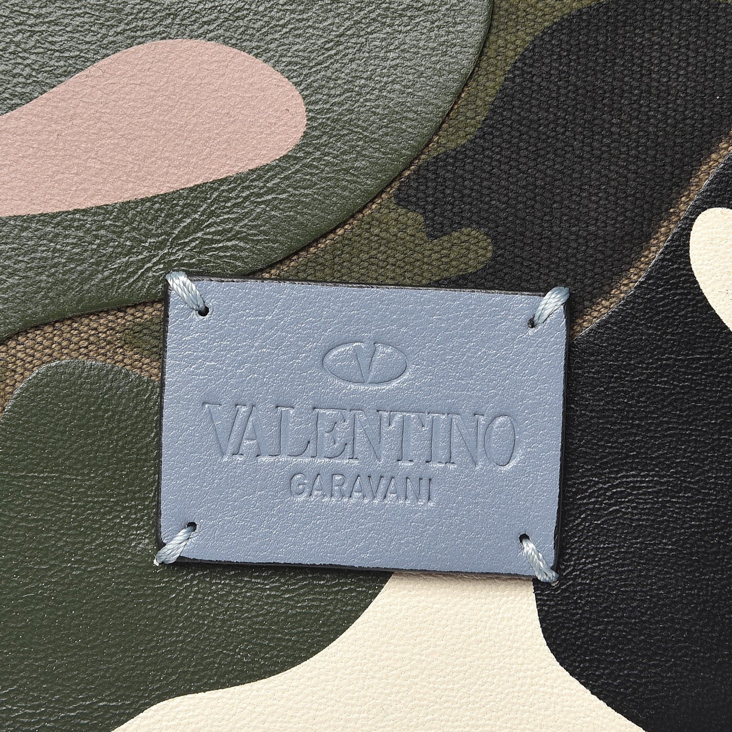 Nappa Canvas Camouflage Zip Pouch Multicolor