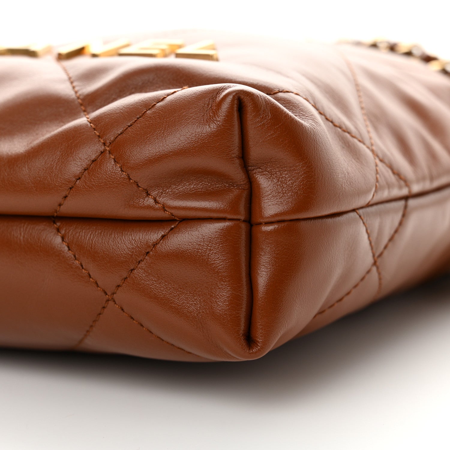 Chanel Shiny Calfskin Quilted Mini Chanel 22 Light Brown 10 of 11