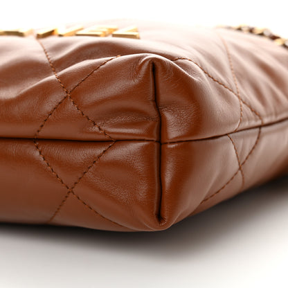 Chanel Shiny Calfskin Quilted Mini Chanel 22 Light Brown 10 of 11