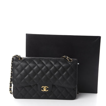 Chanel Caviar Quilted Jumbo Double Flap Black 10 of 10