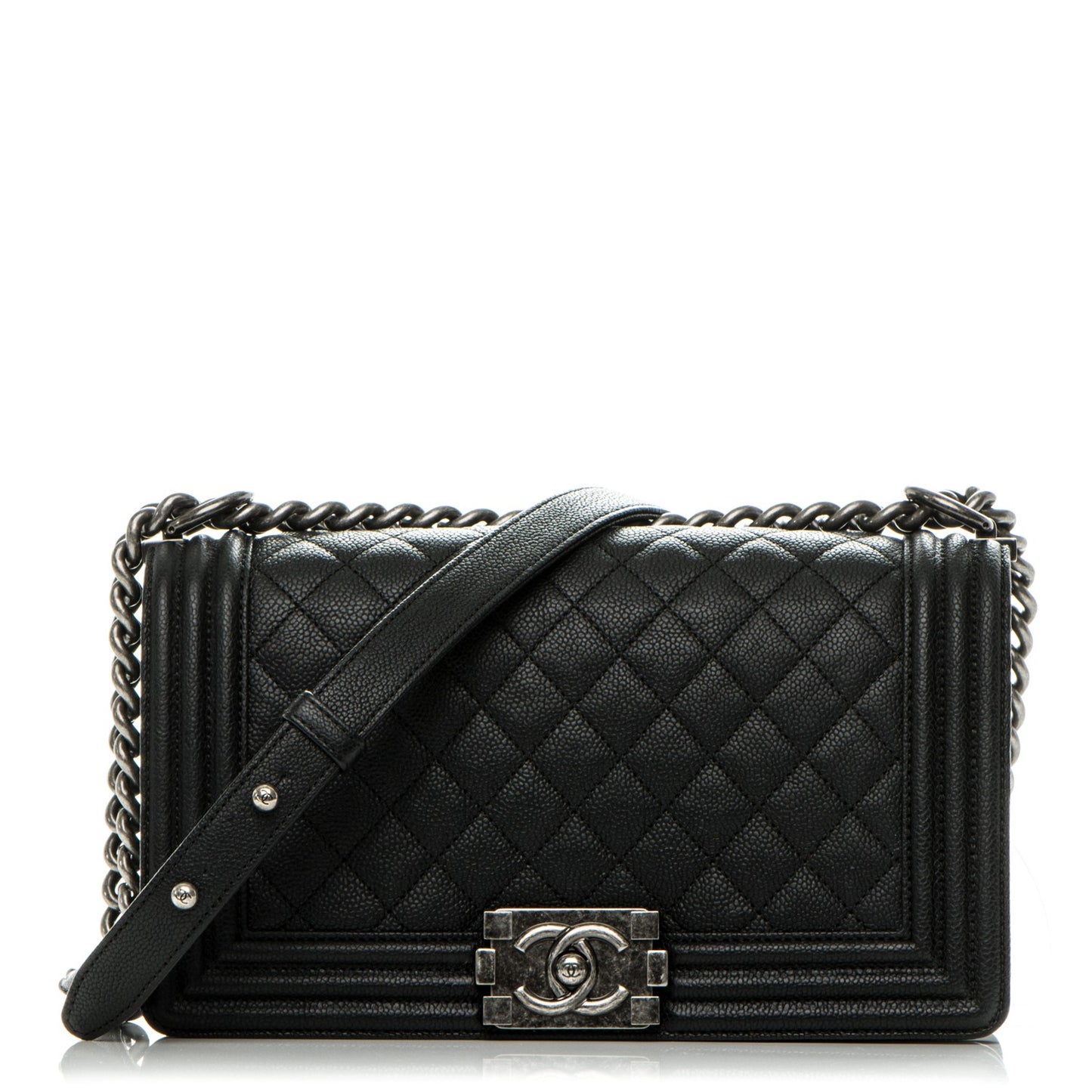 Caviar Quilted Medium Boy Flap Black