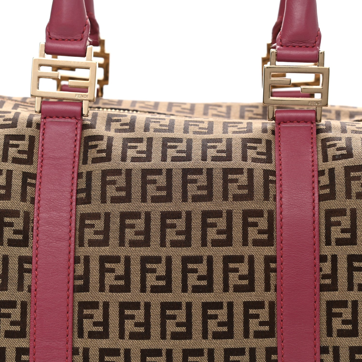 Fendi Zucchino Vitello Forever Boston Mogano Panna Erica 9 of 13