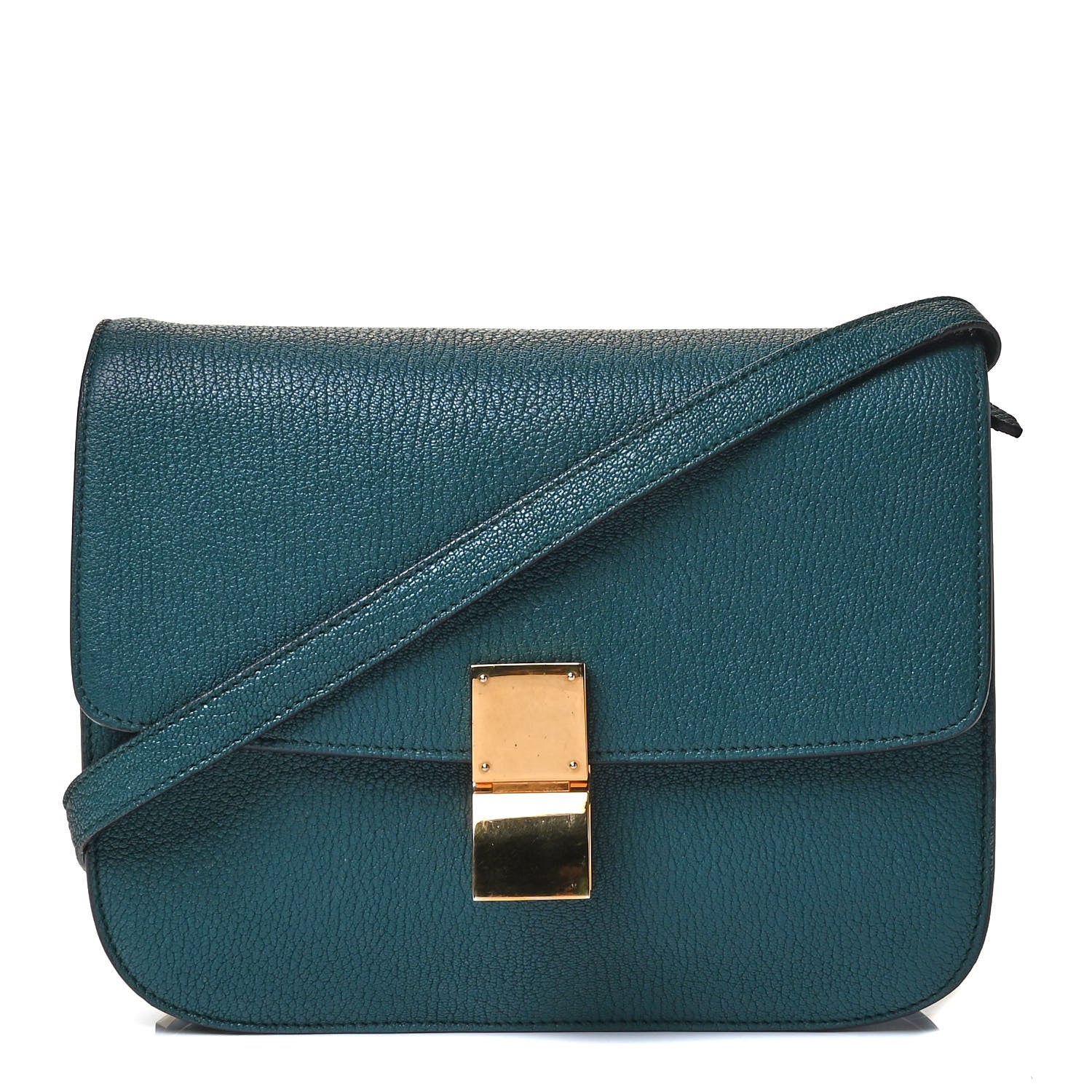 Celine Goatskin Medium Classic Box Flap Bag Ocean 1 of 5
