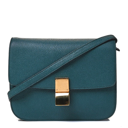 Celine Goatskin Medium Classic Box Flap Bag Ocean 1 of 5