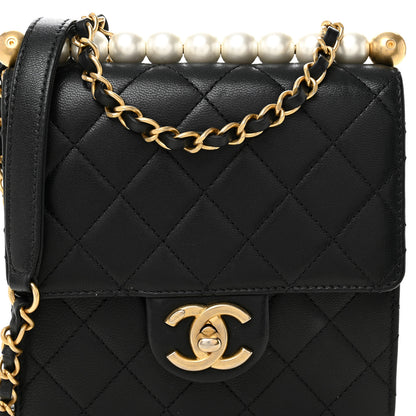 Chanel Goatskin Quilted Chic Pearls Flap Black 8 of 10