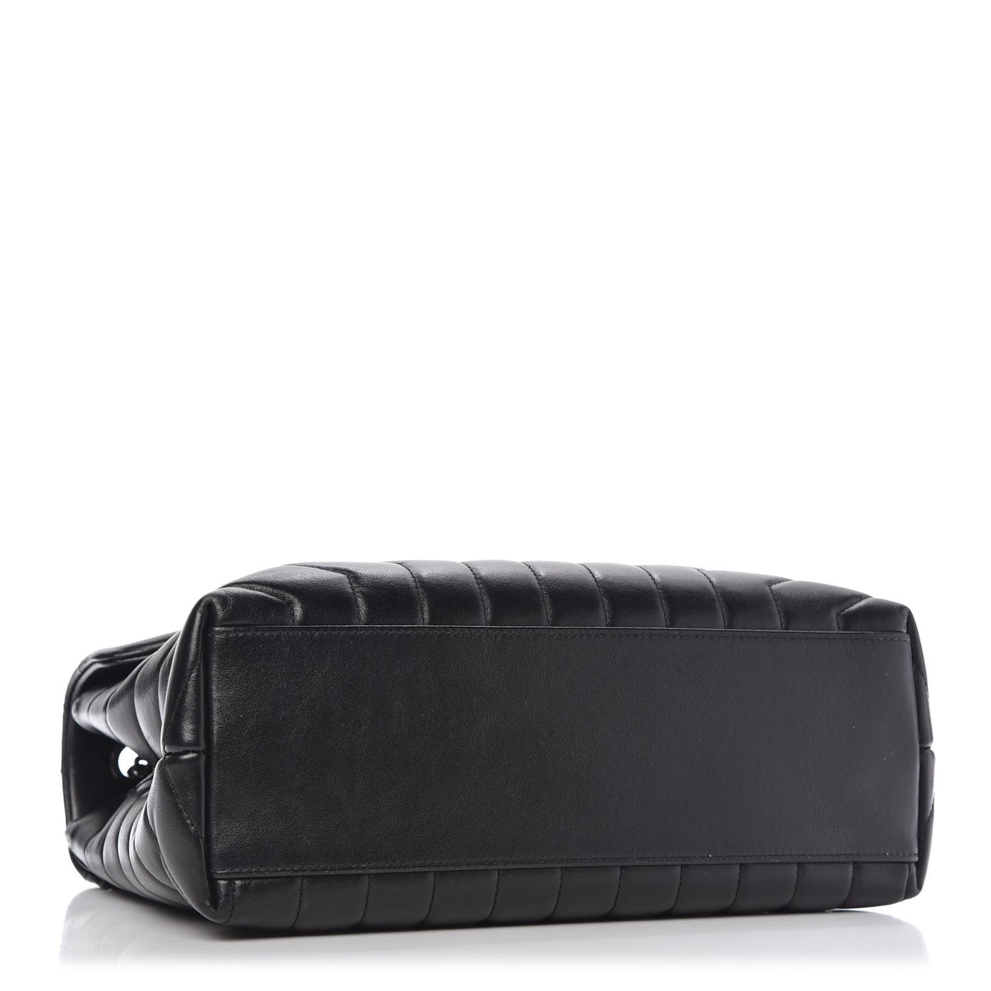 Calfskin Y Quilted Monogram Medium Loulou Chain Satchel Black