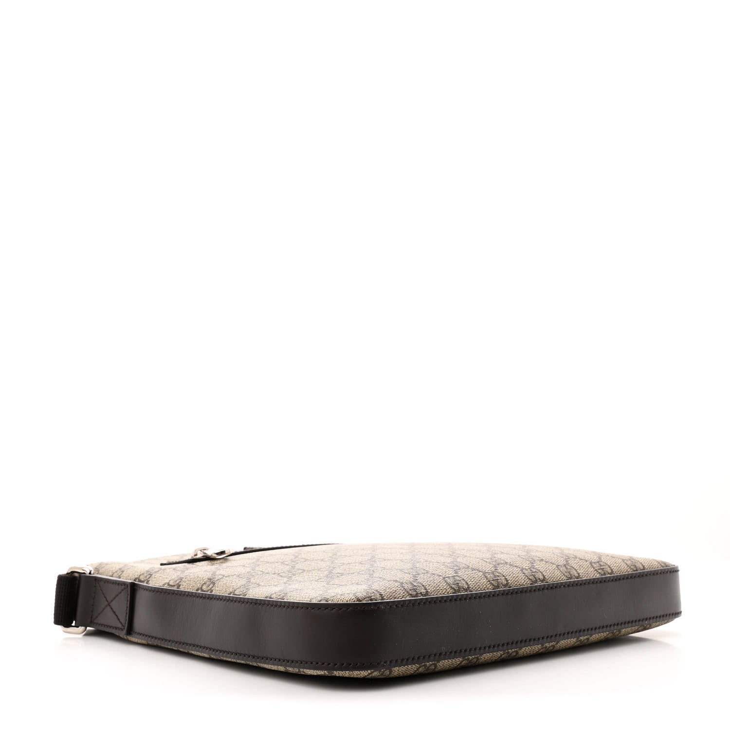 Gucci GG Supreme Monogram Medium Flat Messenger Bag Beige Brown 4 of 10