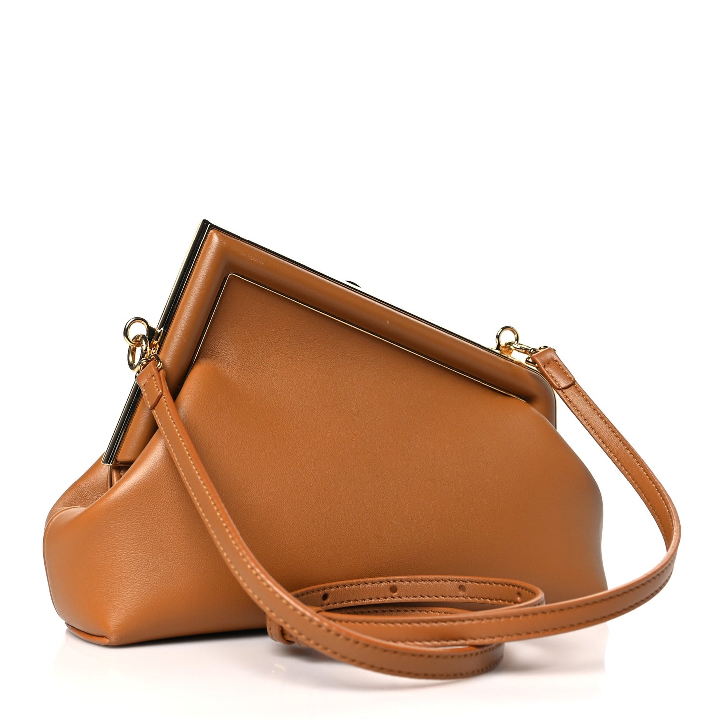 Shiny Nappa Small Fendi First Caramello