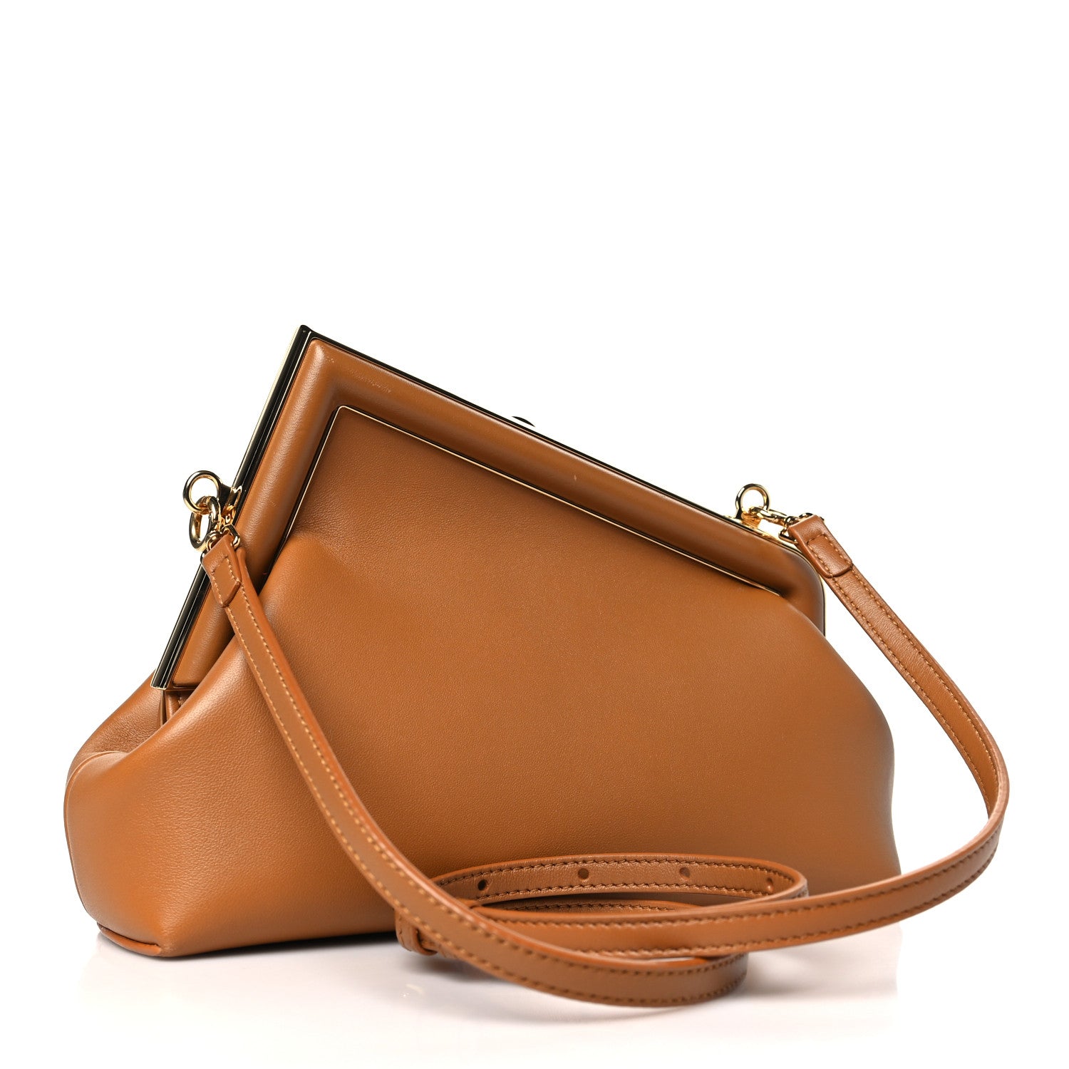 Fendi Shiny Nappa Small Fendi First Caramello 3 of 11