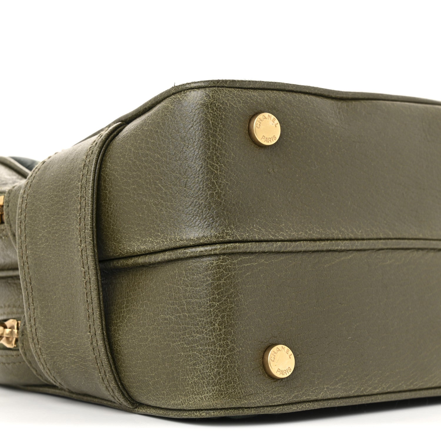 Chanel Canvas Calfskin Quilted Chocolate Bar Shoulder Bag Green 10 of 14