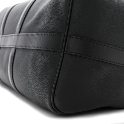 Louis Vuitton Grained Calfskin Aerogram Keepall Bandouliere 40 Black 9 of 16