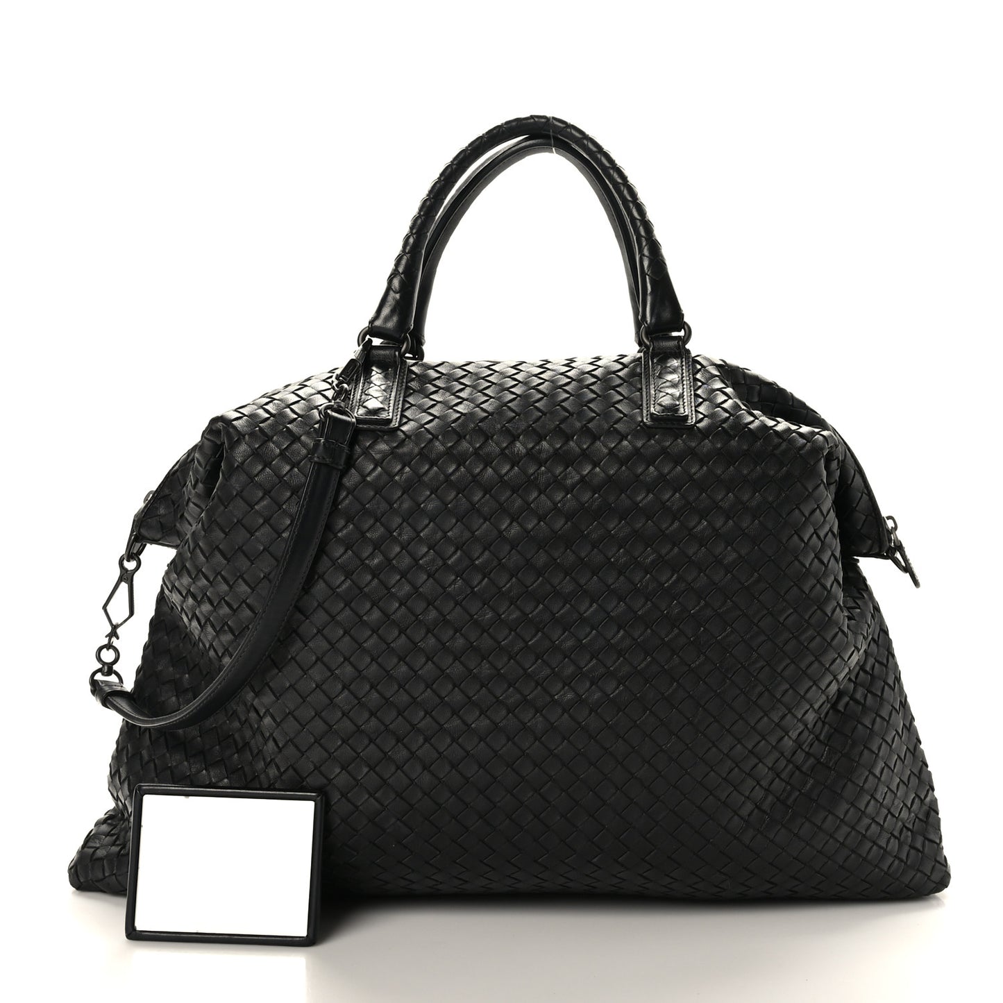 Nappa Intrecciato Maxi Convertible Tote Black