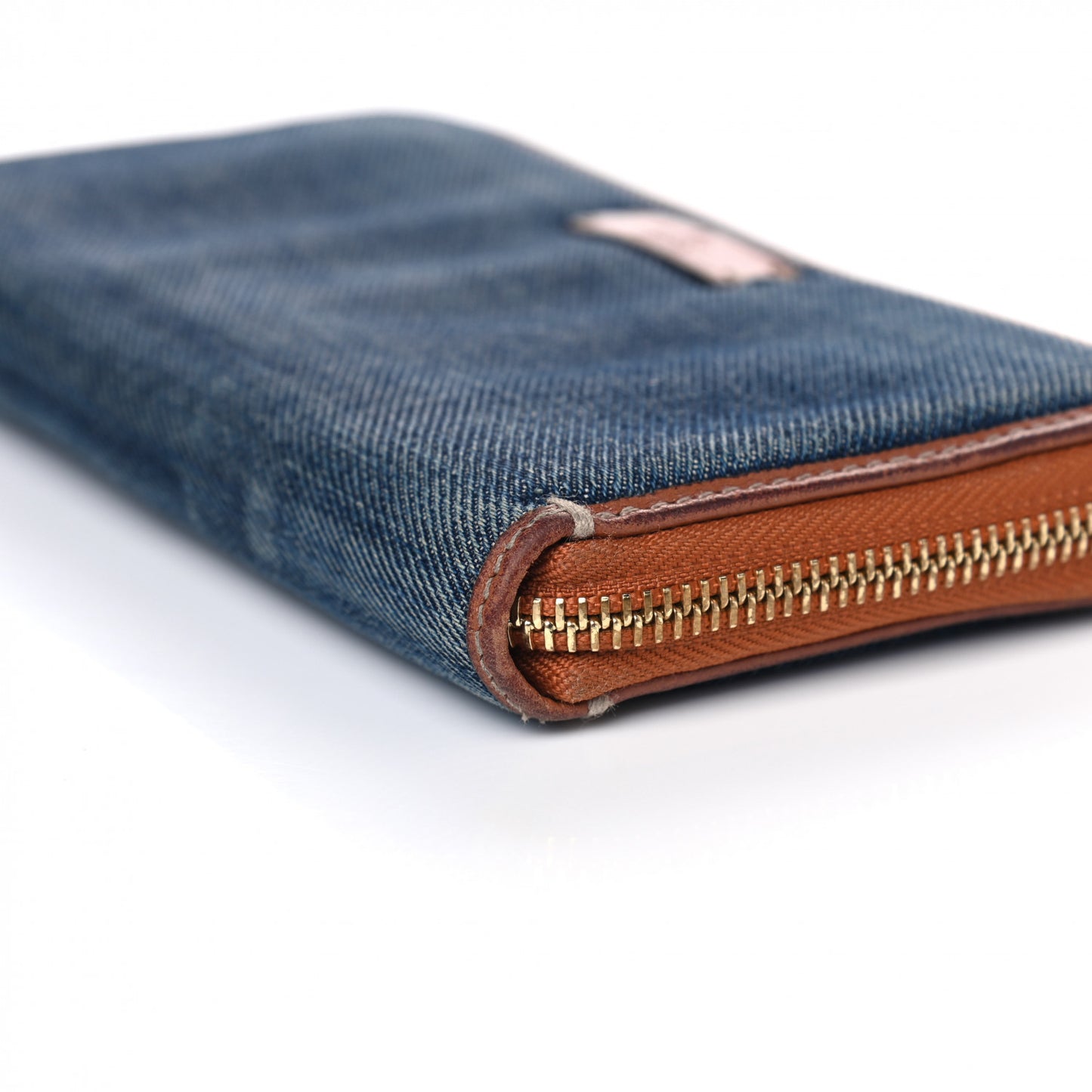Denim Zip Around Wallet Blue Saffron