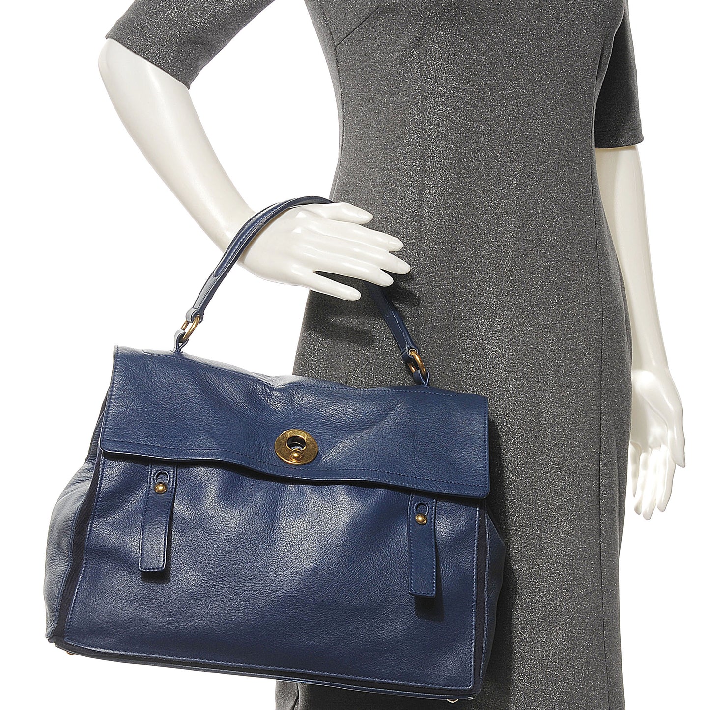 Leather Large Muse Two Dark Blue
