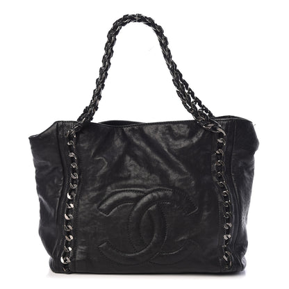 Chanel Glazed Calfskin Modern Chain Tote Black 1 of 12