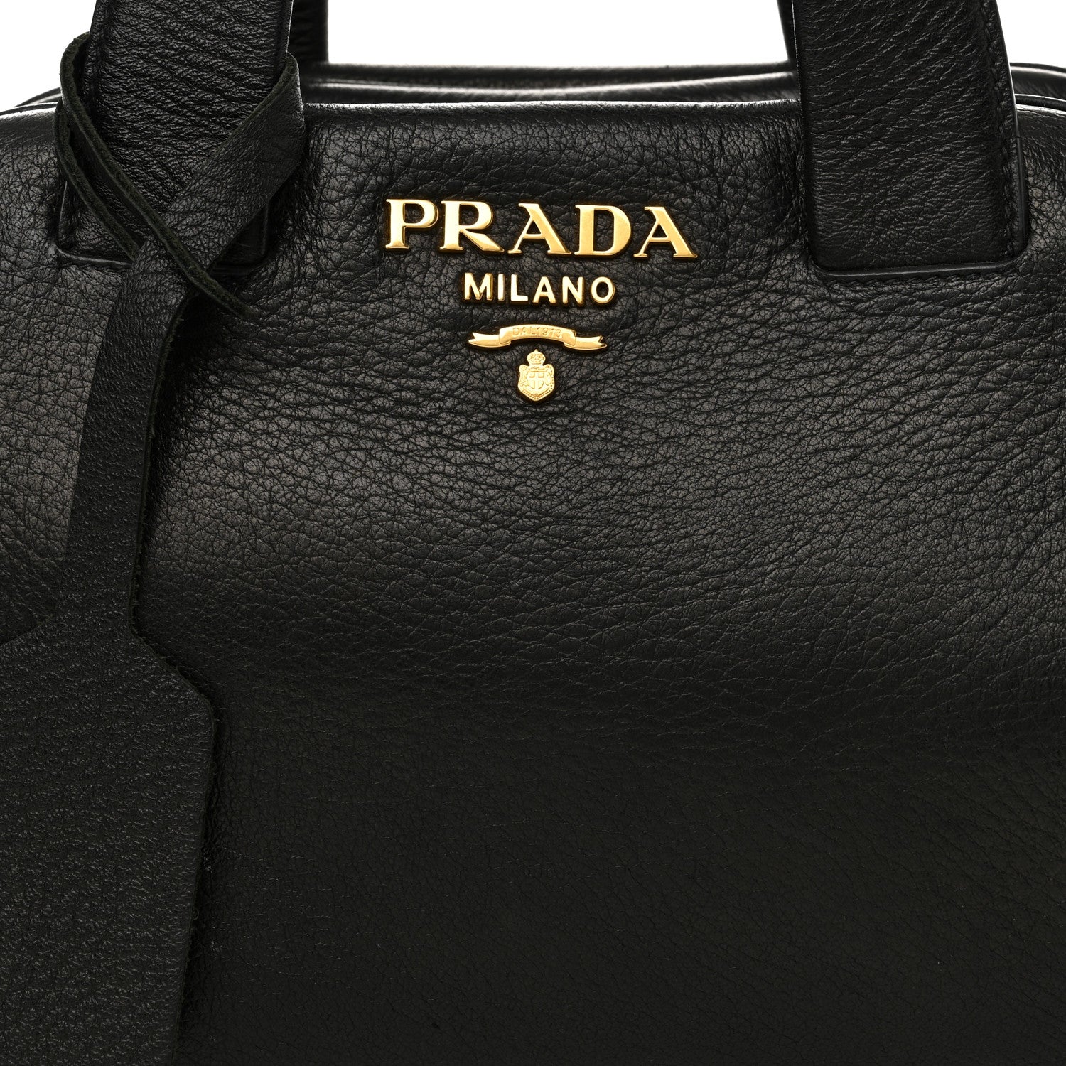 Prada Cervo Deerskin Tote Black 8 of 14
