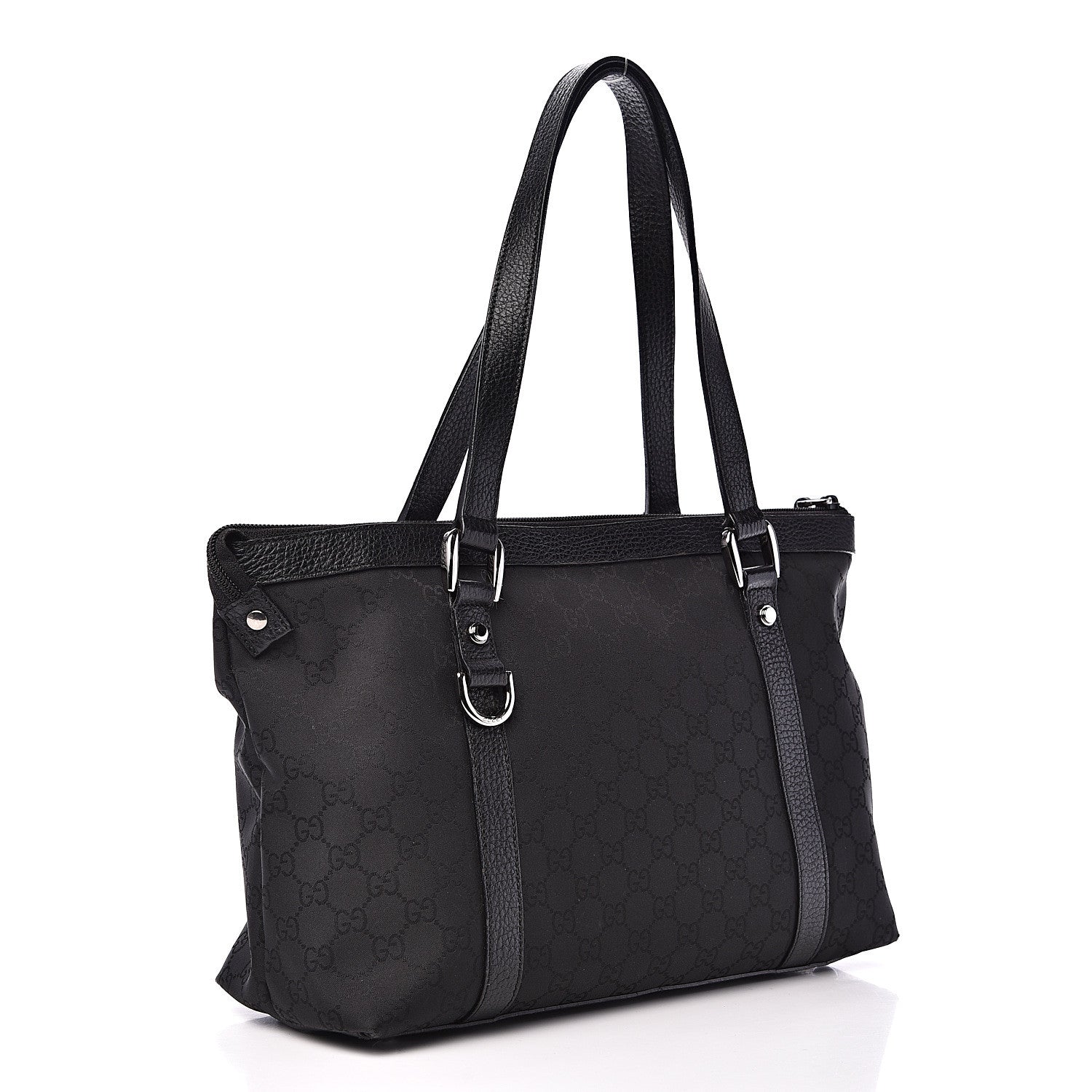 Gucci Nylon Monogram Medium Abbey Tote Black 2 of 11