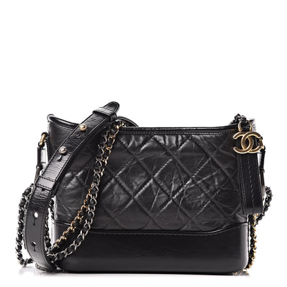 Chanel Aged Calfskin Quilted Small Gabrielle Hobo Black 1 of 10