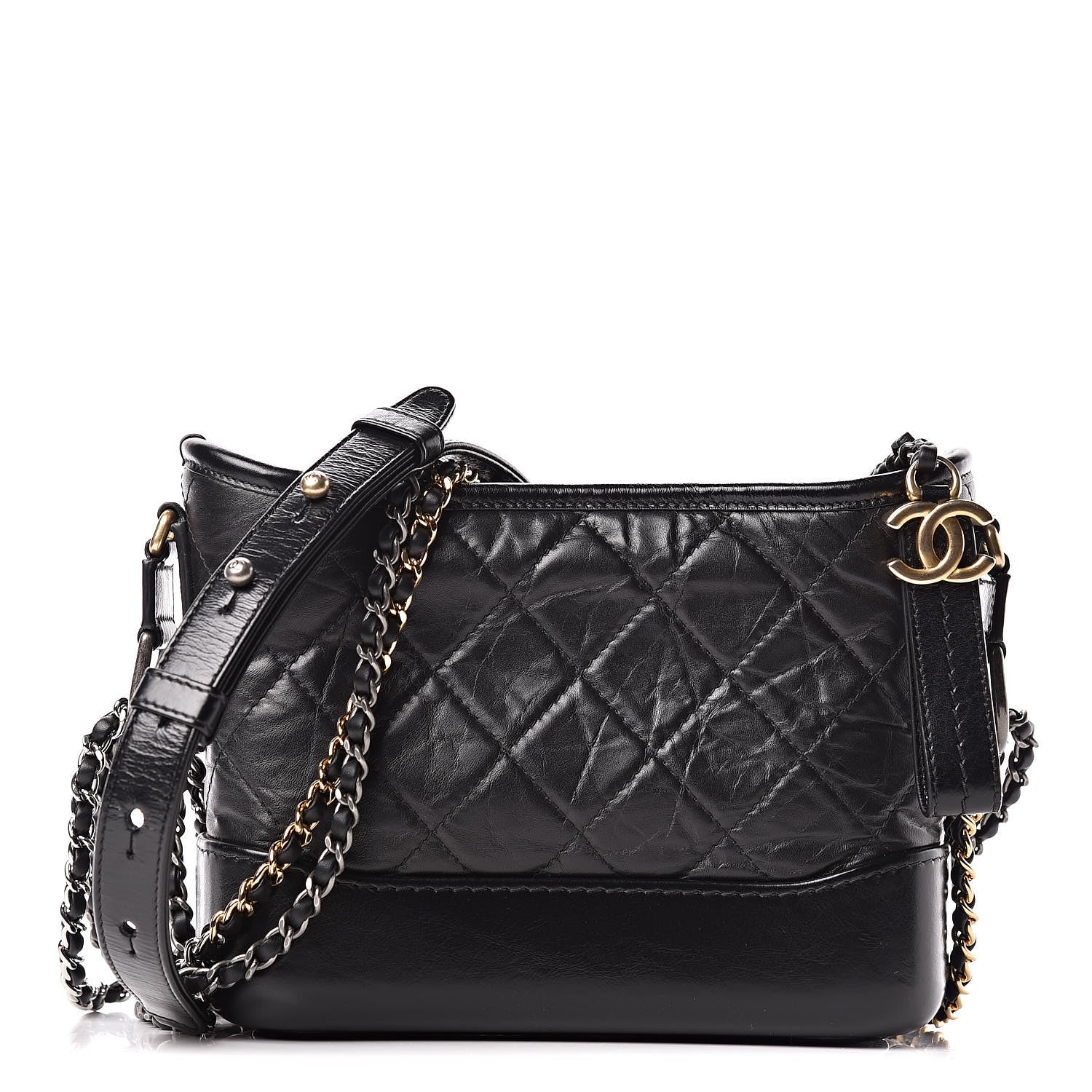 Chanel Aged Calfskin Quilted Small Gabrielle Hobo Black 1 of 10